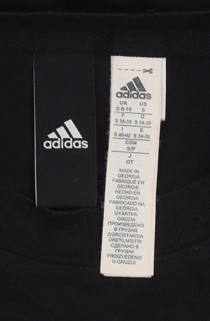 Womens UK Size S adidas Black Basic T-Shirt