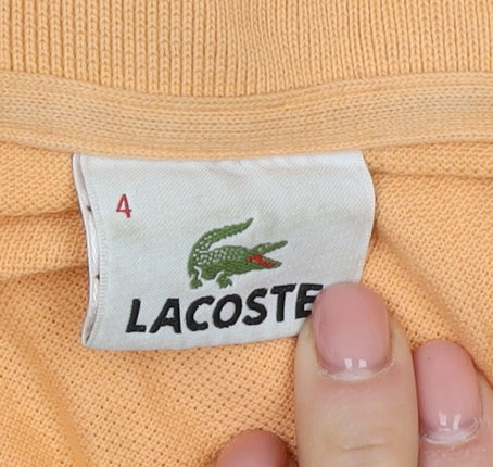 Lacoste Men's Orange Polo Shirt, Size 4, Casual Style