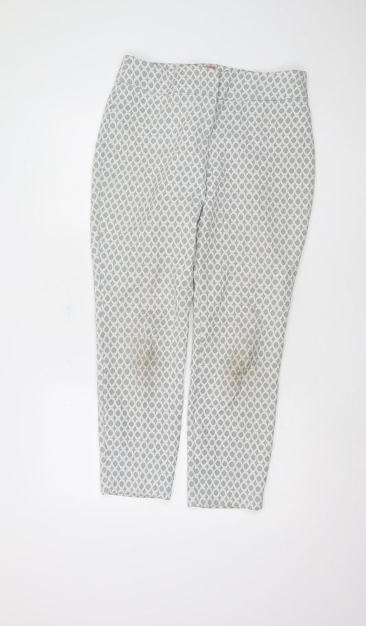 Phase Eight Women's Grey Geometric Trousers Size 12