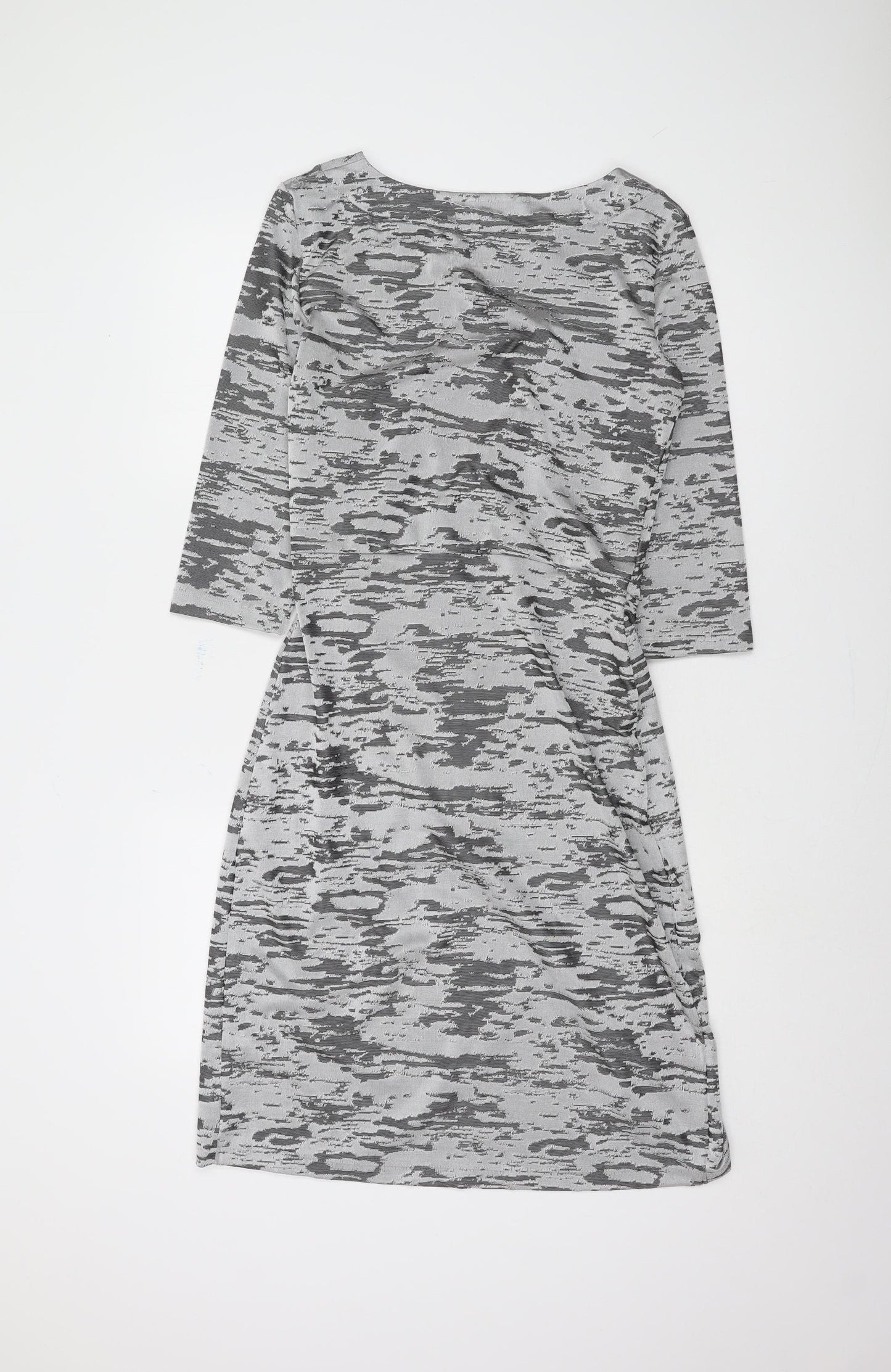 FC Jeans Women's Grey 3/4 Sleeve Sheath Dress Size 12