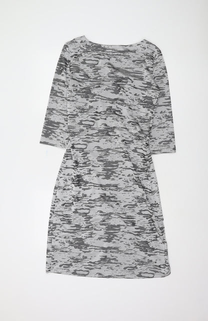 FC Jeans Women's Grey 3/4 Sleeve Sheath Dress Size 12