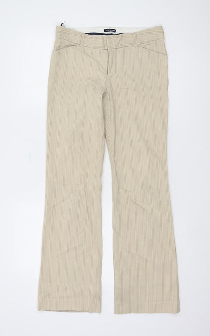 Womens UK Size 2 Gap Modern Fit Flared Beige Trousers