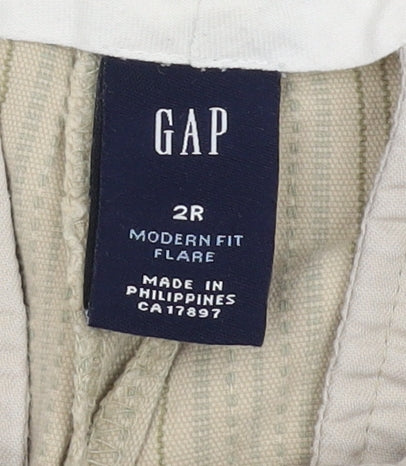 Womens UK Size 2 Gap Modern Fit Flared Beige Trousers