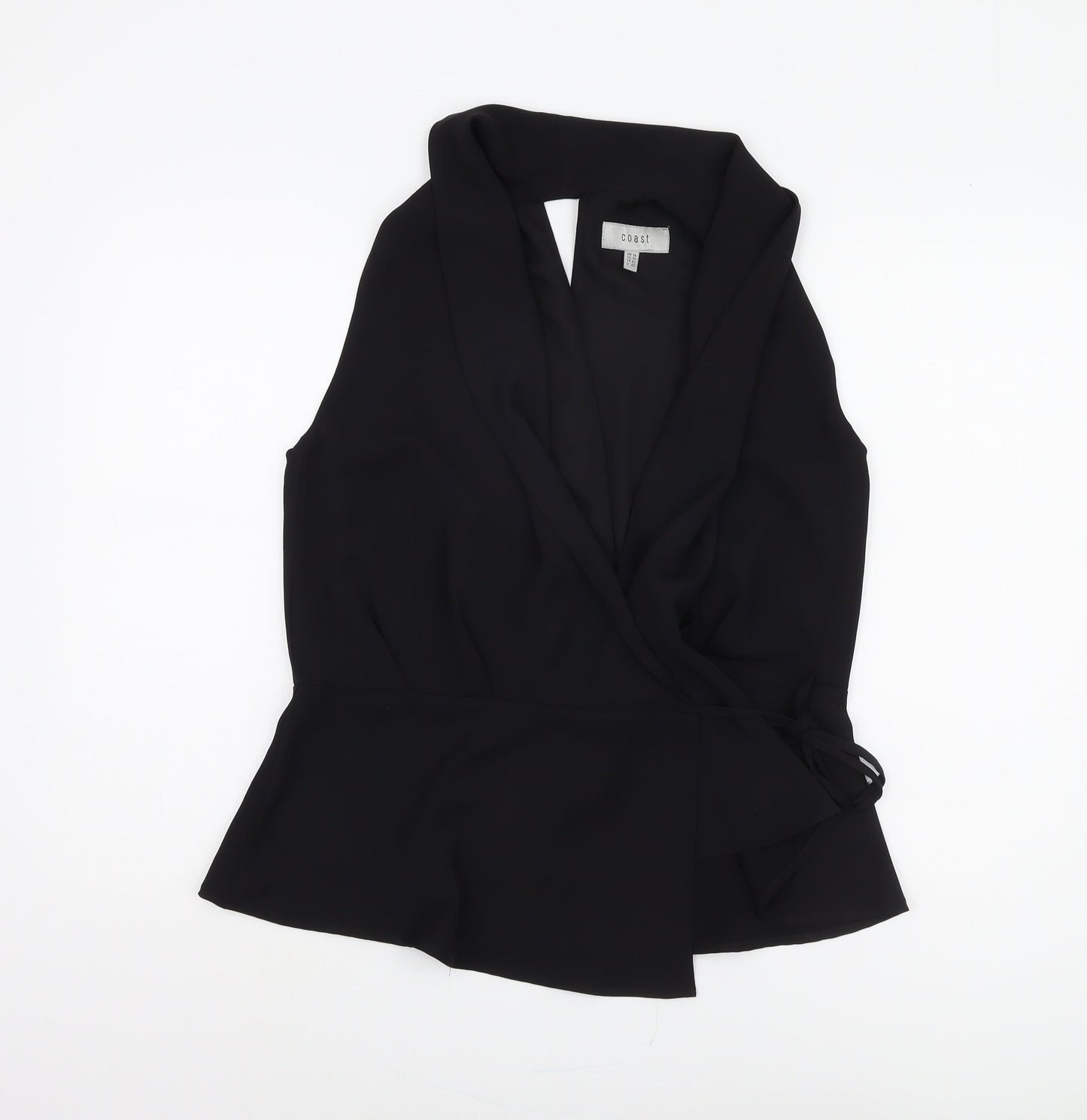 Coast Women's Black Wrap Blouse Size 14