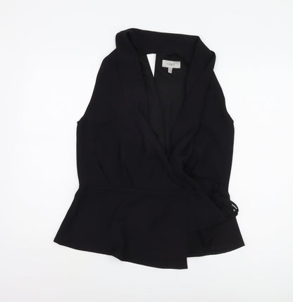 Coast Women's Black Wrap Blouse Size 14