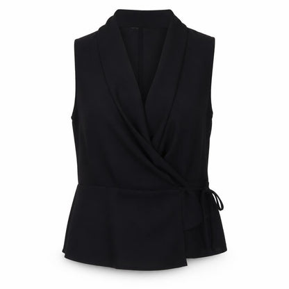 Womens UK Size 14 Coast Black Wrap Blouse