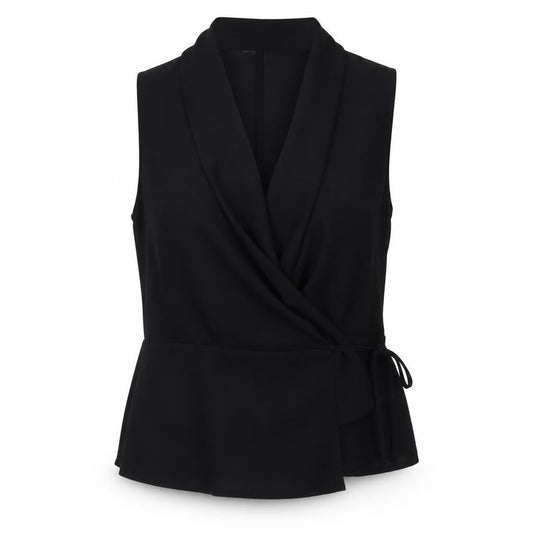 Womens UK Size 14 Coast Black Wrap Blouse