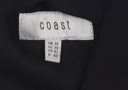 Coast Women's Black Wrap Blouse Size 14