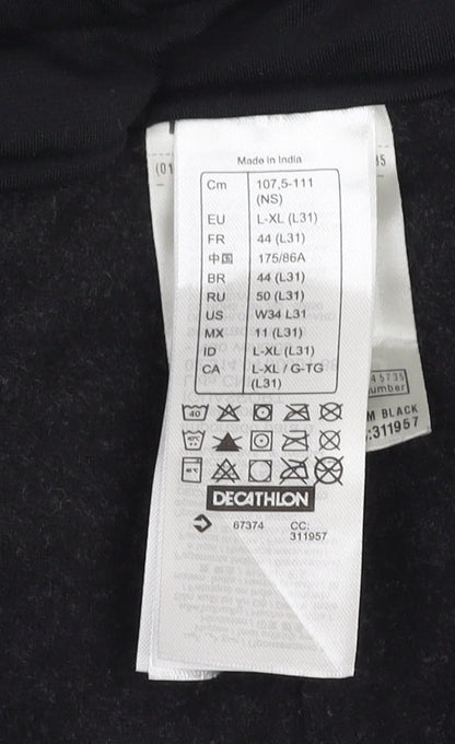 Quechua Men's Black Trousers L Size for Casual Wear