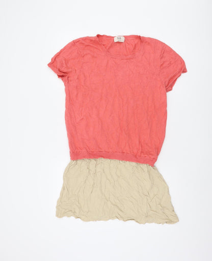 Hush Women's Pink Beige Knit T-Shirt M/L