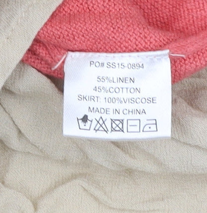 Hush Women's Pink Beige Knit T-Shirt M/L