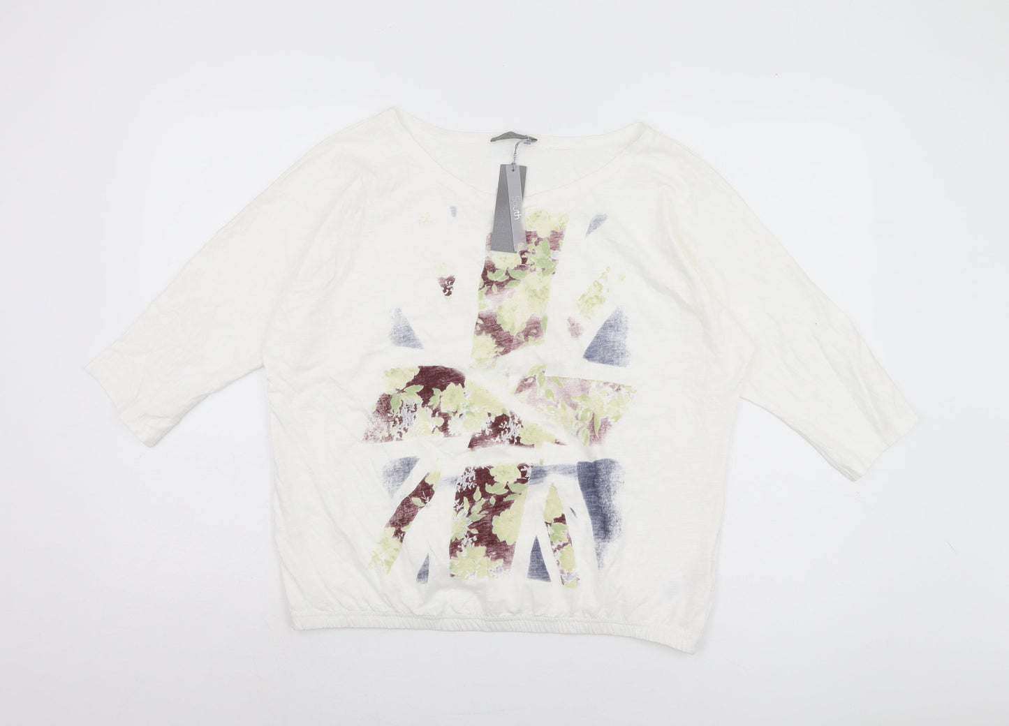 Womens UK Size 16 South White Basic T-Shirt