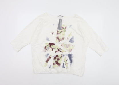 Womens UK Size 16 South White Basic T-Shirt