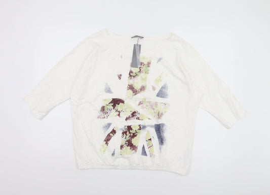 Womens UK Size 16 South White Basic T-Shirt