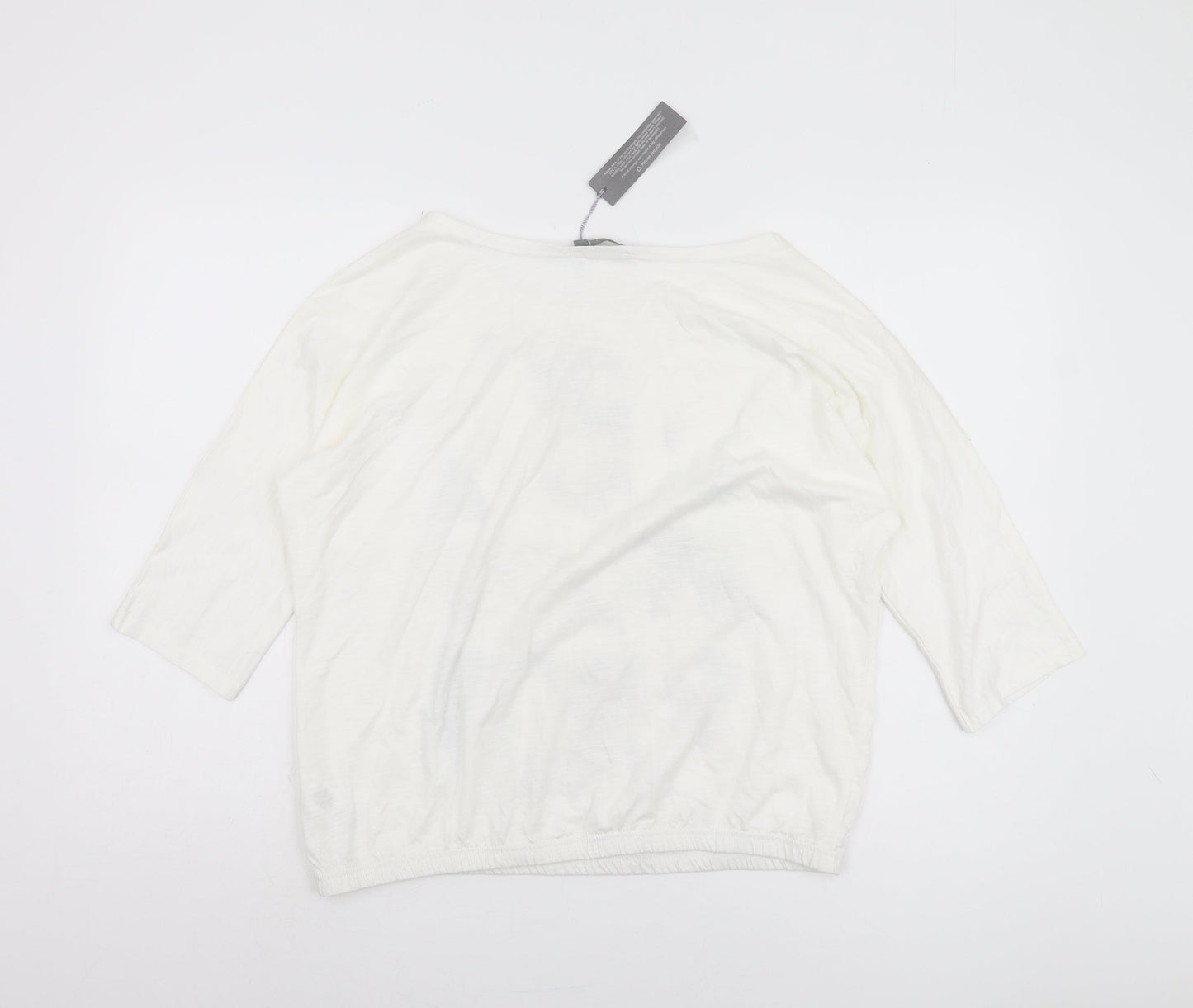 Womens UK Size 16 South White Basic T-Shirt