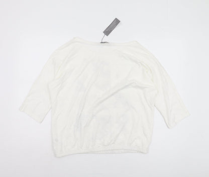 Womens UK Size 16 South White Basic T-Shirt