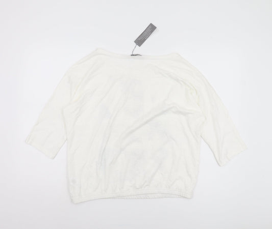 Womens UK Size 16 South White Basic T-Shirt