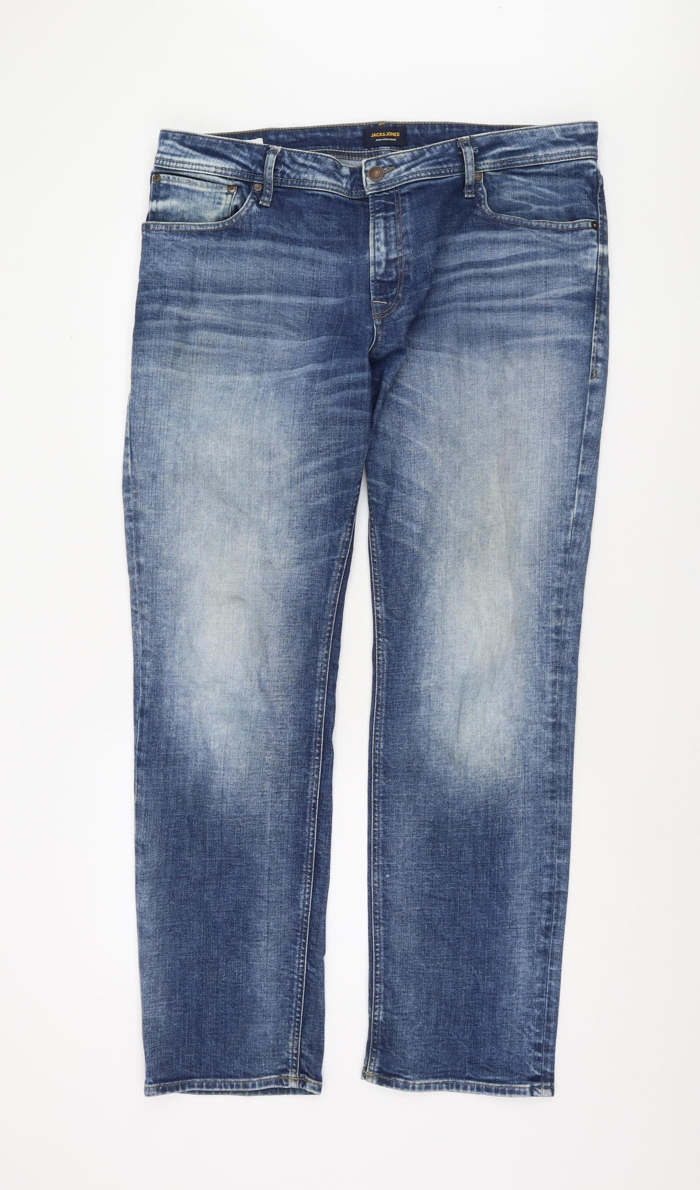 Jack & Jones Men's Blue Straight Jeans Size 38