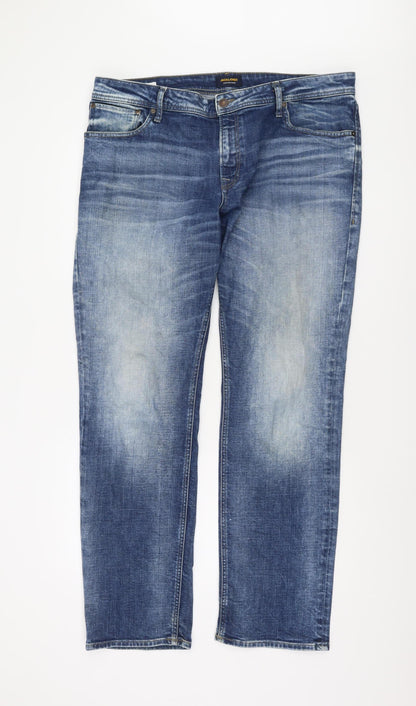 Jack & Jones Men's Blue Straight Jeans Size 38