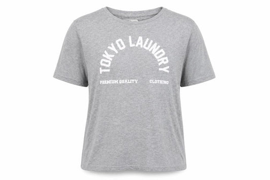 Tokyo Laundry Women's Grey Crew Neck T-Shirt