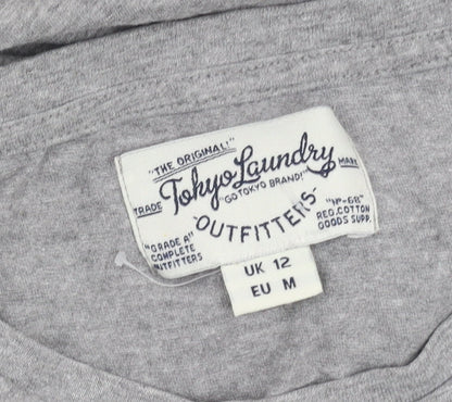 Tokyo Laundry Women's Grey Crew Neck T-Shirt