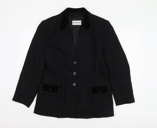 Windsmoor Women's Black Wool Blazer Size 14
