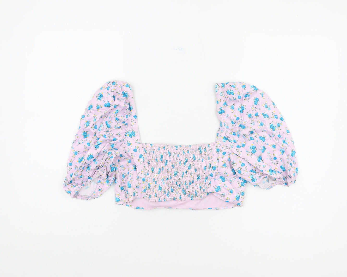 Womens UK Size 12 Zara Multicoloured Cropped Blouse