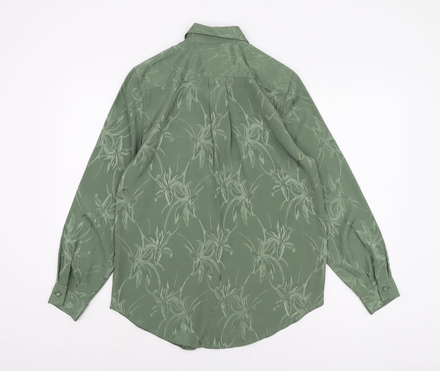 Womens UK Size 10 Canda Green Basic Button-Up