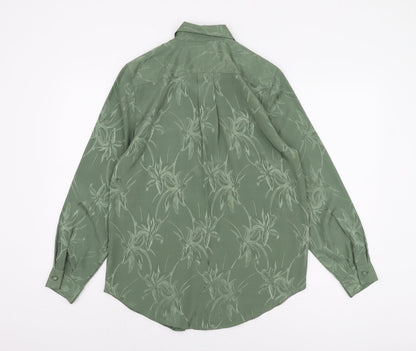 Womens UK Size 10 Canda Green Basic Button-Up
