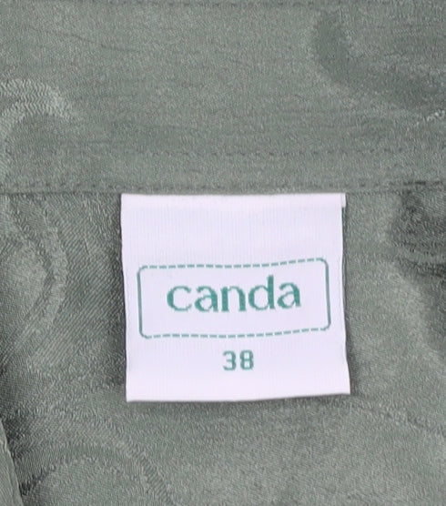 Womens UK Size 10 Canda Green Basic Button-Up