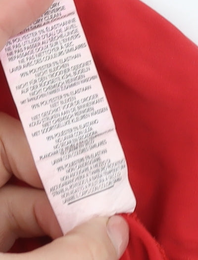 Boohoo Women's Cropped Red Blouse, Size S