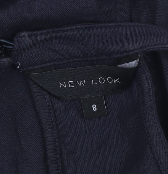 New Look Women's Black Cotton Tank Top, Size 8