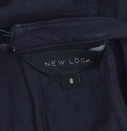 New Look Women's Black Cotton Tank Top, Size 8