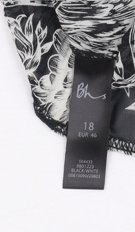 Womens UK Size 18 BHS Black Basic Blouse