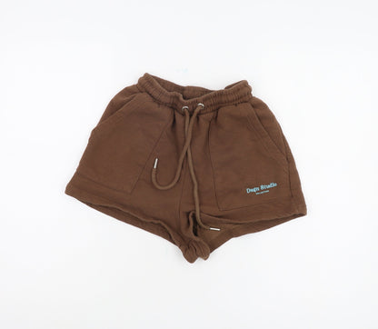 Boohoo Women's Brown Sweat Shorts - Size S