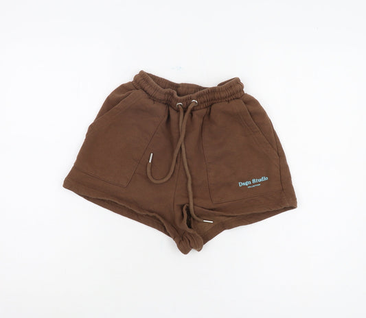 Boohoo Women's Brown Sweat Shorts - Size S