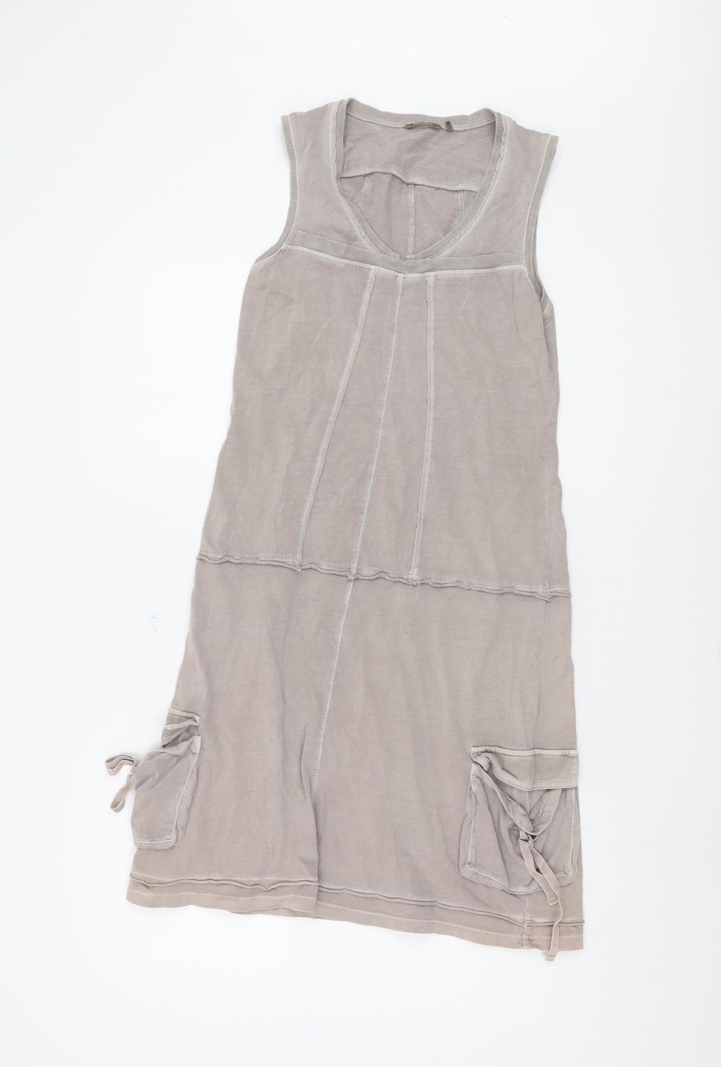 Sandwich Women's Grey Sleeveless V-Neck Dress S