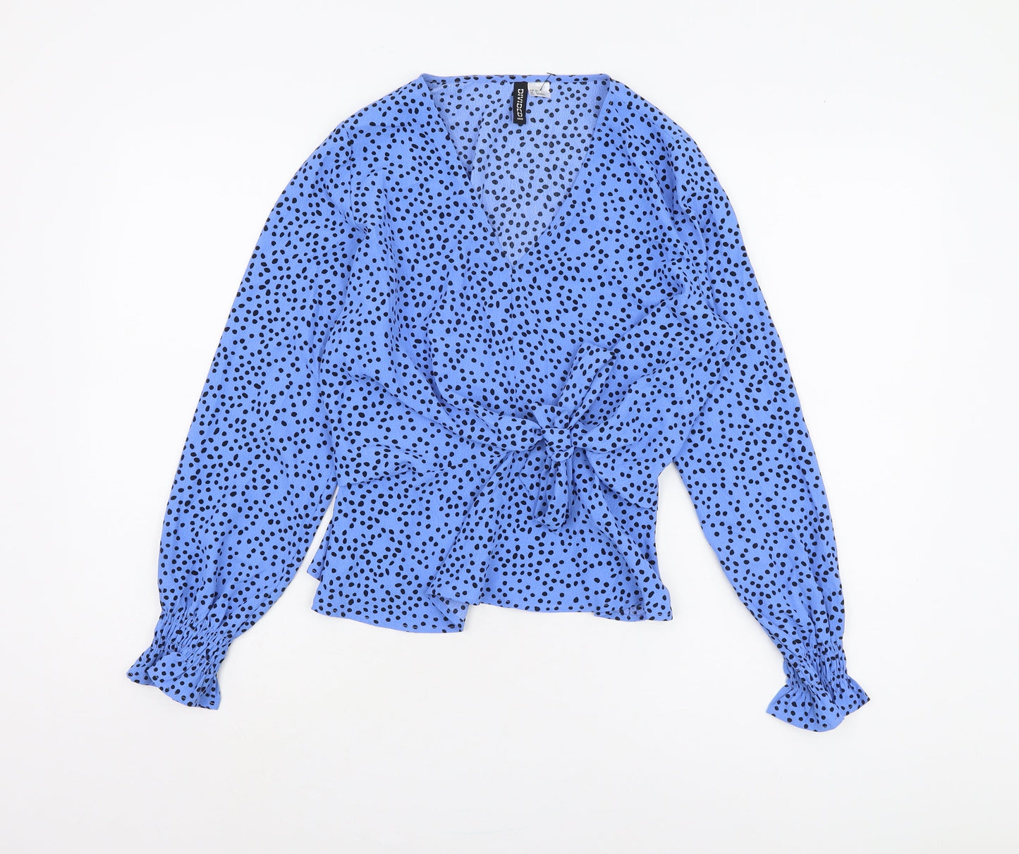 Womens UK Size 6 H&M Blue Wrap Blouse