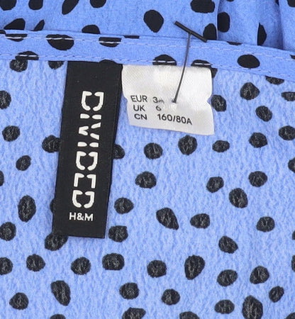 Womens UK Size 6 H&M Blue Wrap Blouse