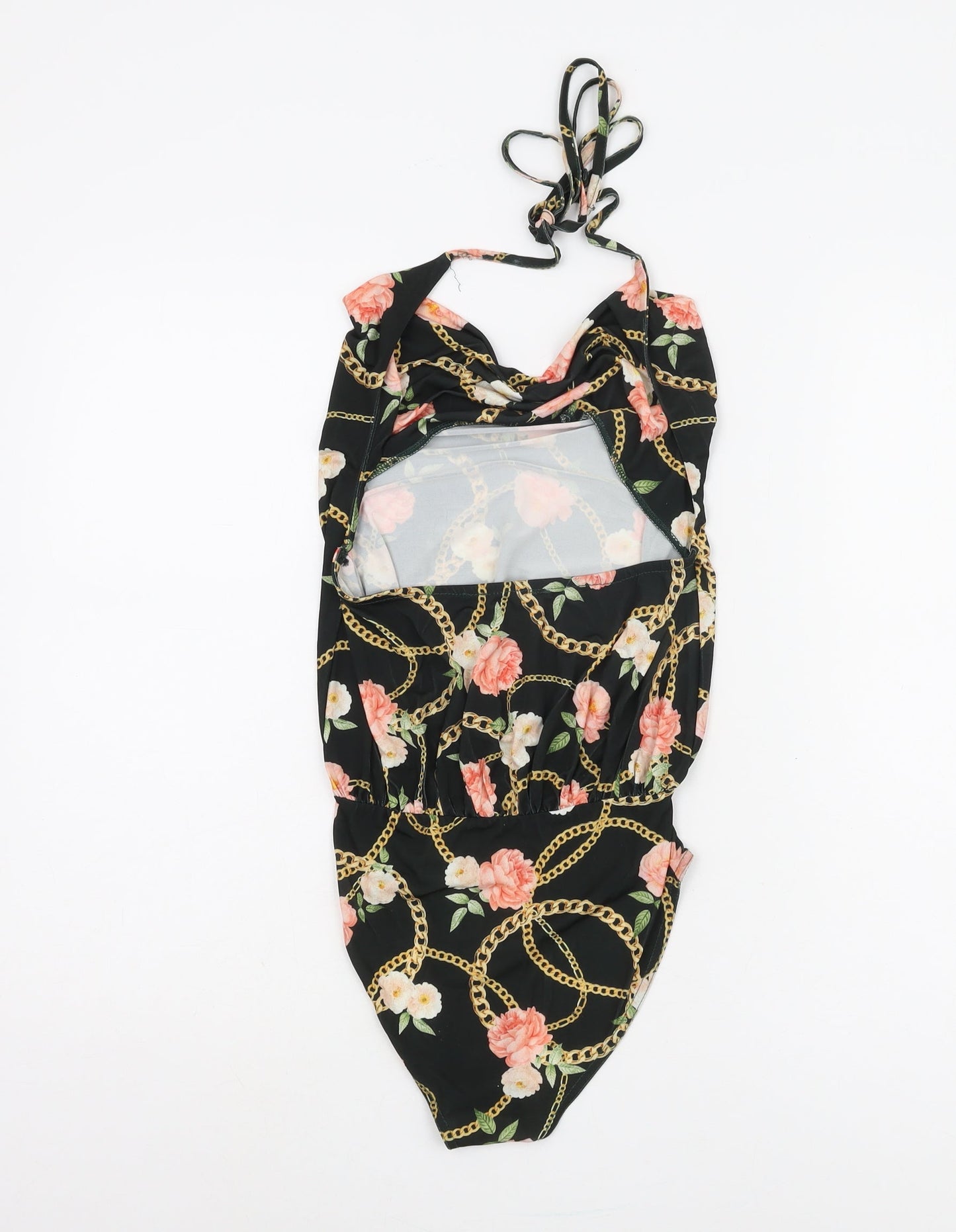 Miss Selfridge Women's Black Floral Bodysuit Size 6