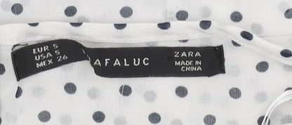 Zara Women's White Polka Dot Sleeveless Dress