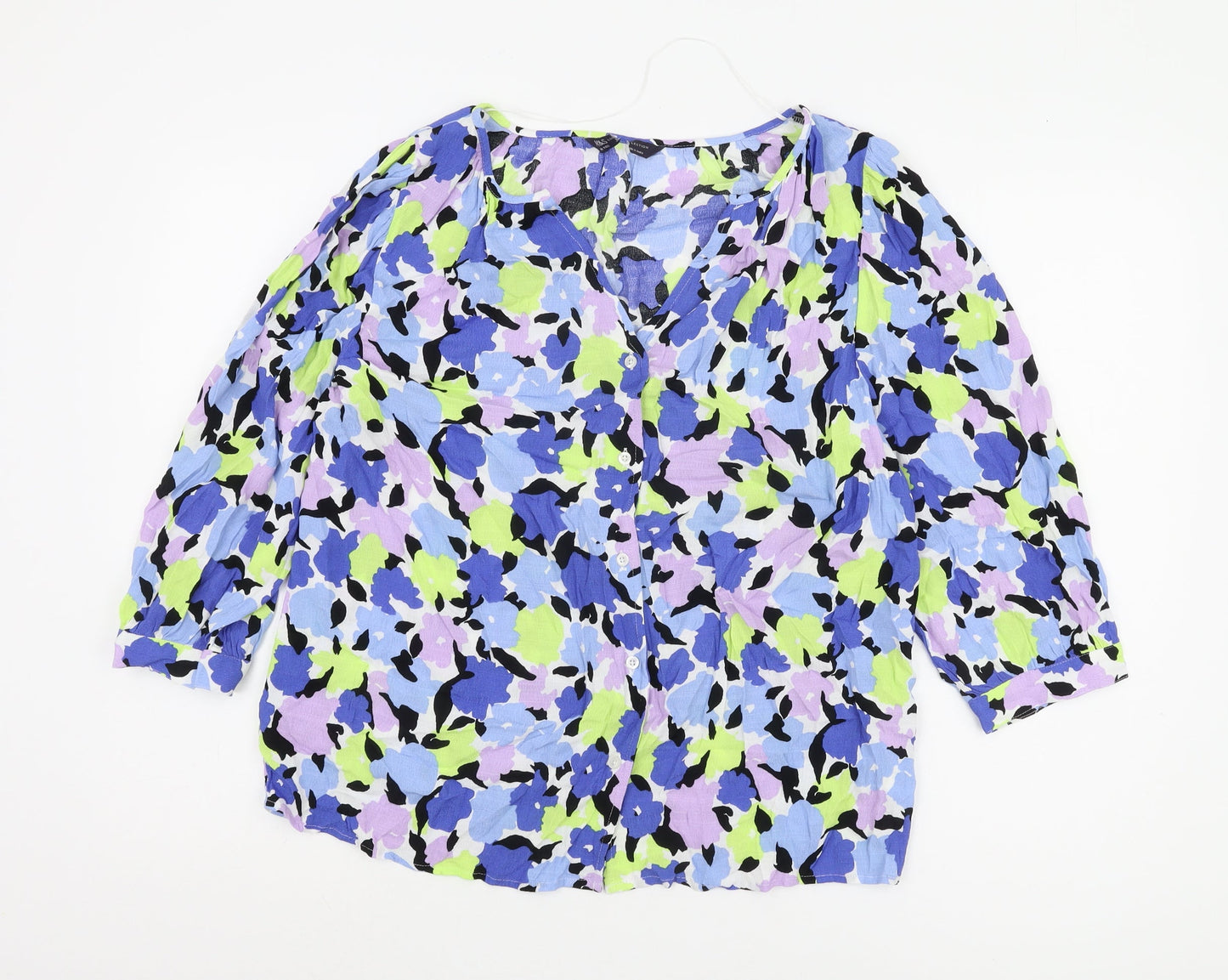 Womens UK Size 10 Marks and Spencer Multicoloured Basic Blouse