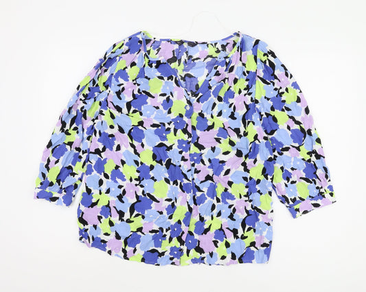Womens UK Size 10 Marks and Spencer Multicoloured Basic Blouse