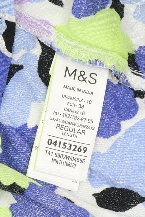 Womens UK Size 10 Marks and Spencer Multicoloured Basic Blouse