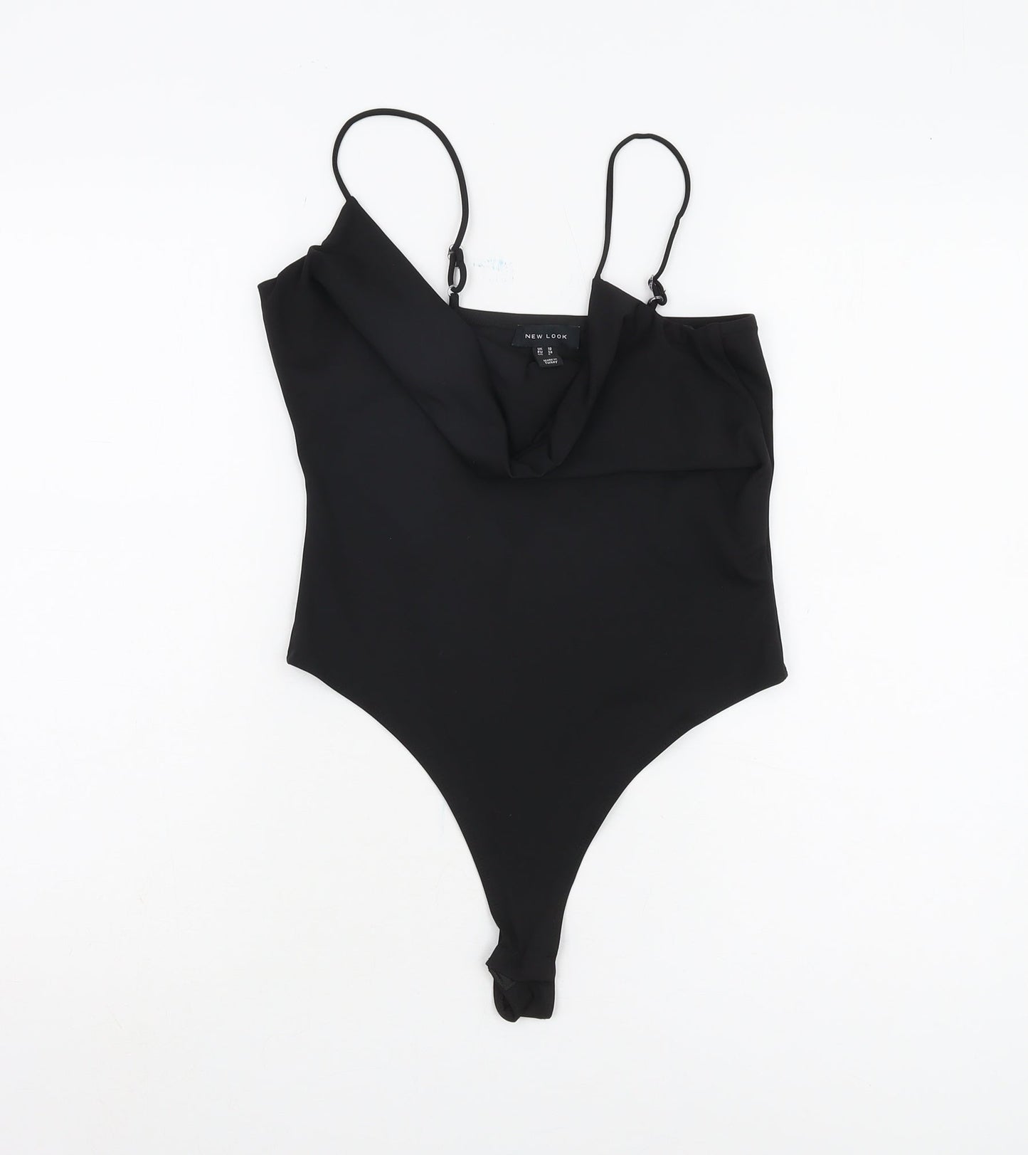 New Look Women's Black Cowl Neck Bodysuit Size 10
