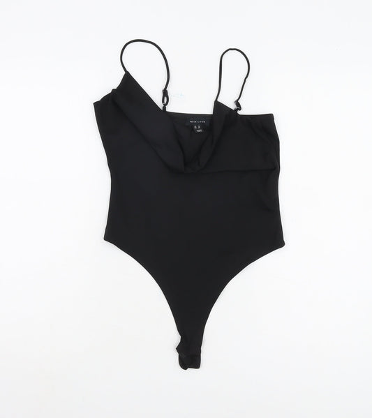 New Look Women's Black Cowl Neck Bodysuit Size 10