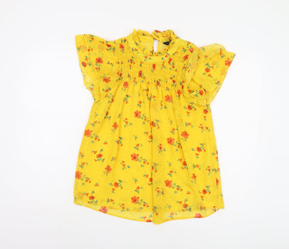 Womens UK Size 12 Dorothy Perkins Yellow Tunic Blouse