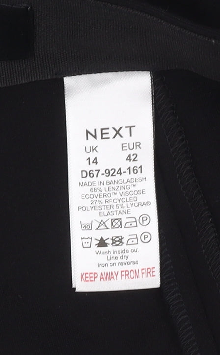 Womens UK Size 14 NEXT Regular Fit Business Casual Black Trousers