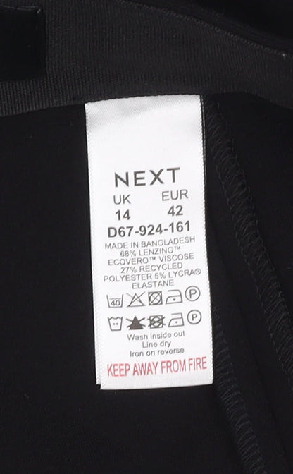 Womens UK Size 14 NEXT Regular Fit Business Casual Black Trousers