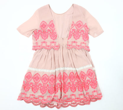 ASOS Women's Multicoloured Short Sleeve Dress, Size 14
